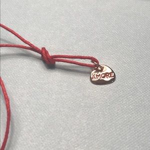 Dodo silver Amore Love Charm on red cord with BOX